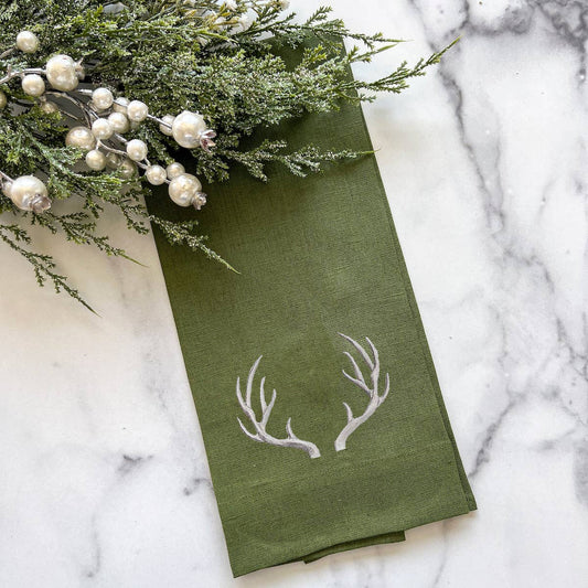 Antlers Linen Towel - Assorted Colors