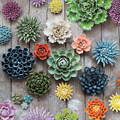 Ceramic Faux Succulents and Coral